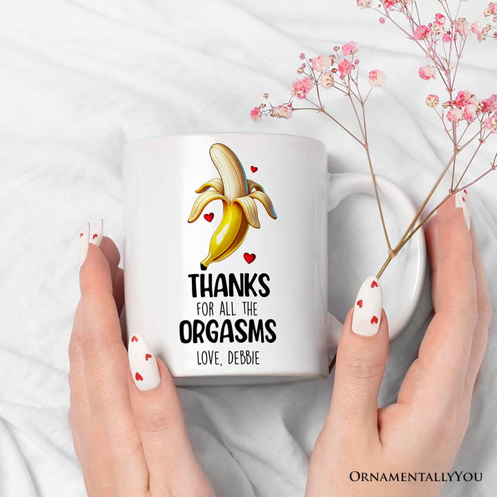 Funny Personalized Mug For Boyfriend, Thanks For All The Good Times From Girlfriend Valentine Day Gift With Custom Name Personalized Ceramic Mug OrnamentallyYou