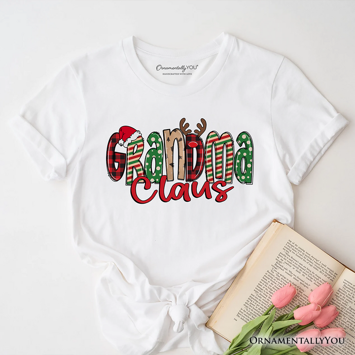 Grandma Claus Retro Christmas T-Shirt, Matching Family Holiday Tee