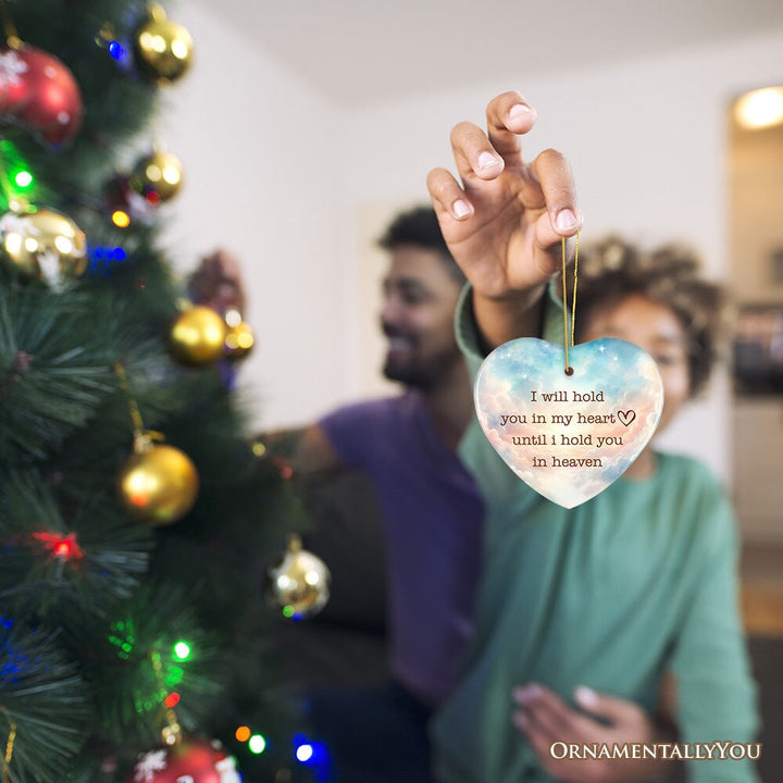 Heartfelt Until I Hold You in Heaven Ornament, Beloved Memorial Christmas Gift Ceramic Ornament OrnamentallyYou