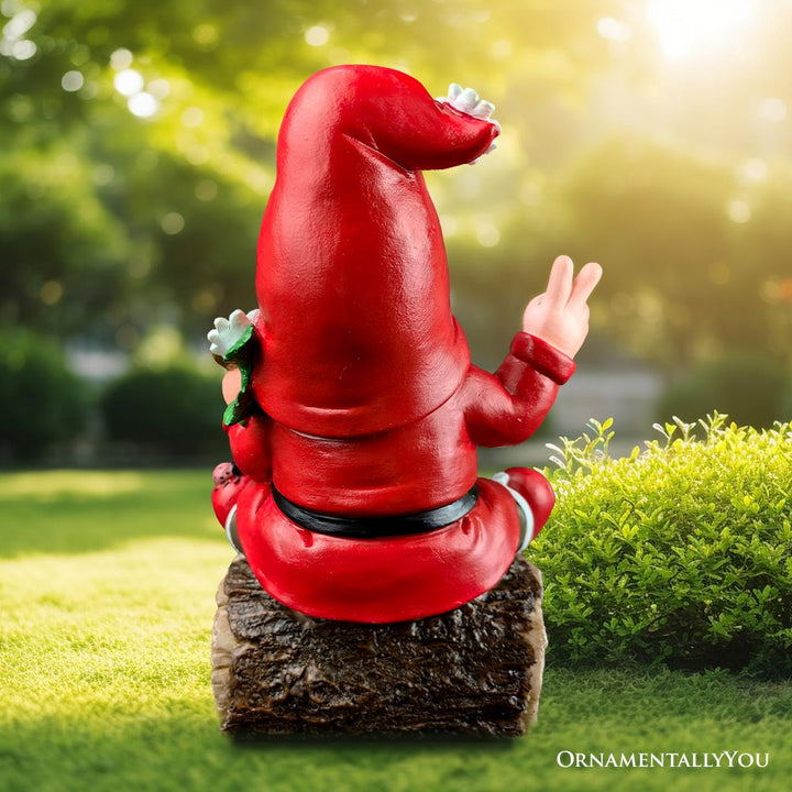 Hippy Gnome with Guitar Garden Statue, Unique Flowers and Peace Sign Resin Statues OrnamentallyYou