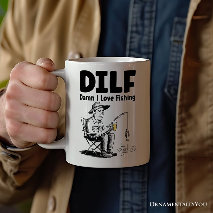 I Love Fishing Personalized Mug, Playful Fisherman Lover Man's Gift With Custom Name Personalized Ceramic Mug OrnamentallyYou