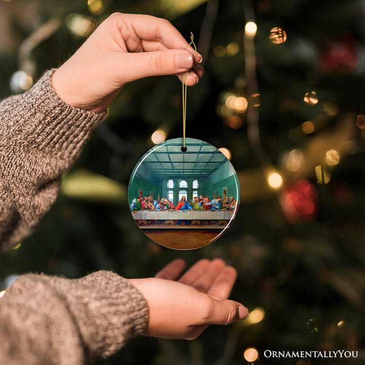 Leonardo da Vinci The Last Supper Ceramic Ornament, Famous Painting Christmas Decoration Souvenir Ceramic Ornament OrnamentallyYou