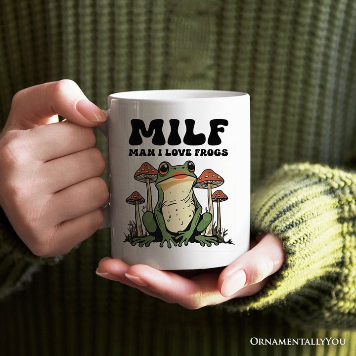 Man I Love Frogs Personalized Mug, Mother Gift With Custom Name Personalized Ceramic Mug OrnamentallyYou