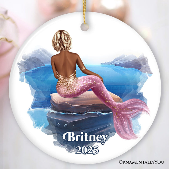 Personalized Mermaid Women Christmas Ornament Ceramic Ornament OrnamentallyYou