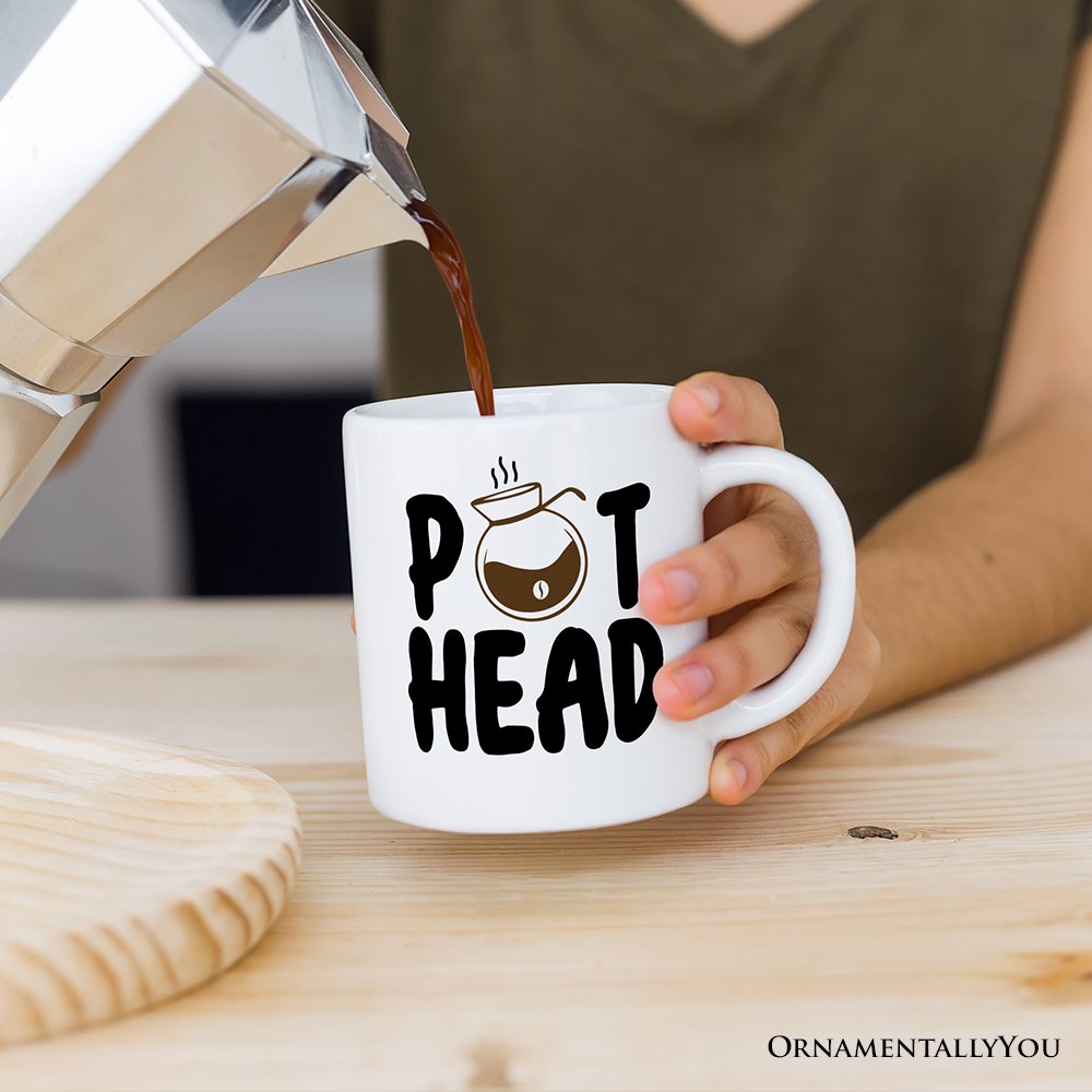 Pot Head Personalized Mug, Funny Coffee Lover Gift With Custom Name Personalized Ceramic Mug OrnamentallyYou