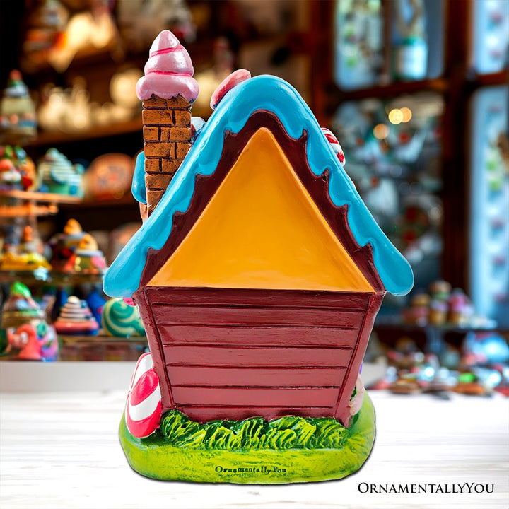 (Pre-Order) Sugary Haven Candy House Tabletop Figurine, 7" LED Christmas Gingerbread Style Home Decoration Resin Statues OrnamentallyYou