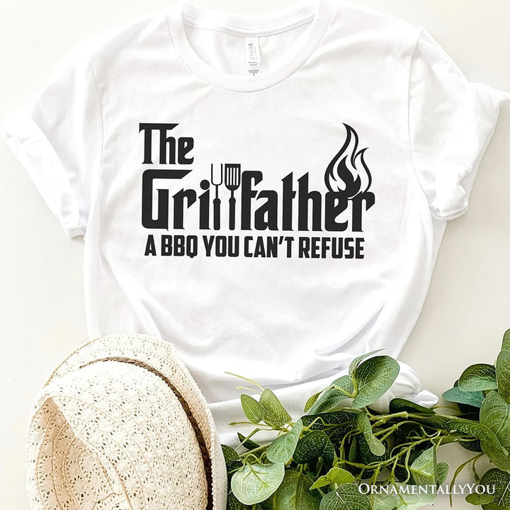 The Grillfather BBQ T-Shirt, White Funny Tee for Grillmaster Dads T-Shirts OrnamentallyYou White XS