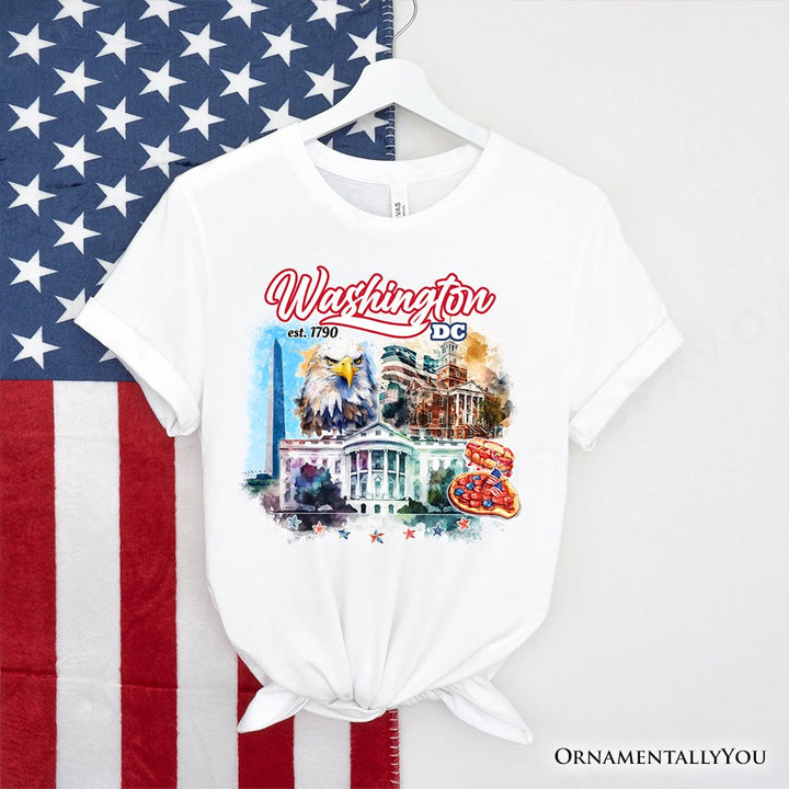 Artistic Washington DC T-Shirt, Landmarks of the Nation’s Capital, White House Travel Tee T-Shirts OrnamentallyYou White XS