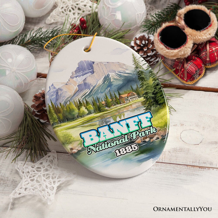 Banff National Park Paradise Ornament, Canada’s Natural Wonders Traveler Souvenir Ceramic Ornament OrnamentallyYou 