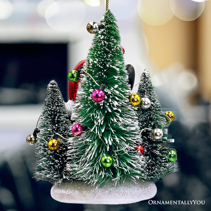 Christmas Tree Killer Funny Black Cat Glass Christmas Ornament, Whimsical Funny Tree Decor Glass Ornament OrnamentallyYou
