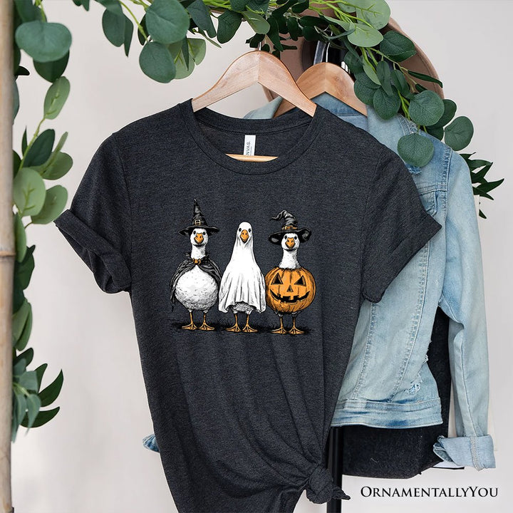 Haunting Honkers Goose T-Shirt, Funny Halloween Costumes Tee T-Shirts OrnamentallyYou Gray XS