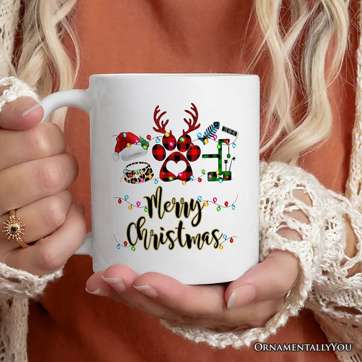 Personalized Mug Cat Buffalo Plaid Christmas, Cat Mom Gift Personalized Ceramic Mug OrnamentallyYou 12oz Mug Non-Custom