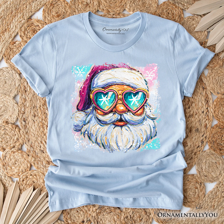 Merry Christmas Santa Sunglasses Christmas T-Shirt, Funky Retro Holiday Tee