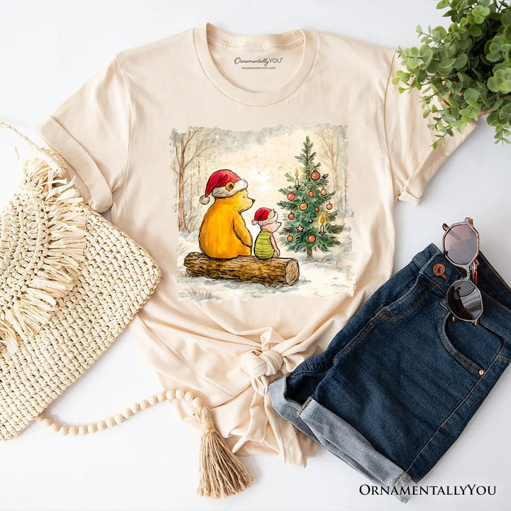 Pooh Bear Christmas With Friends T-Shirt, Cozy Heartwarming Holiday Tee T-Shirts OrnamentallyYou Natural XS