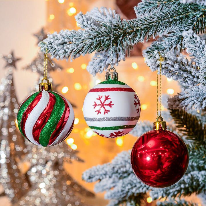 Unique and Sparkling Christmas Bauble Set of 30, Holiday Tree Set Ornament Bundle OrnamentallyYou
