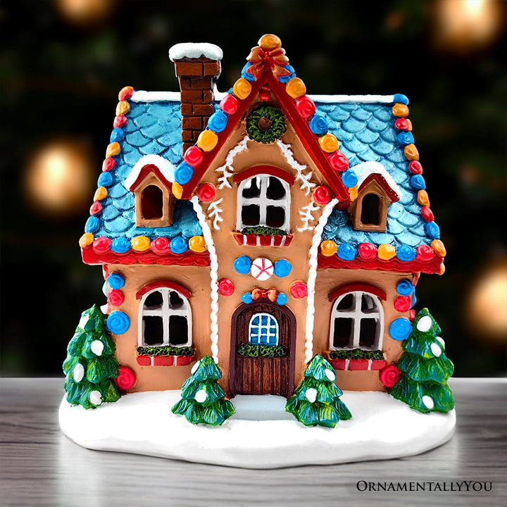 (Pre-Order) Whimsically Sweet Gingerbread Home Lighted Christmas Decoration, 7" LED Table Figurine Holiday Decor Resin Statues OrnamentallyYou