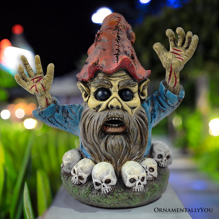 (Pre-Order) Zombie Gnome Garden Statue, 8" Outdoor Halloween Figurine Yard Decoration Resin Statues OrnamentallyYou