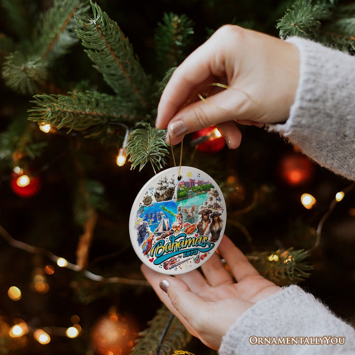 Breathtaking Tropical Bahamas, Caribbean Cultures and Landscapes Travel Souvenir and Christmas Gift Ceramic Ornament OrnamentallyYou