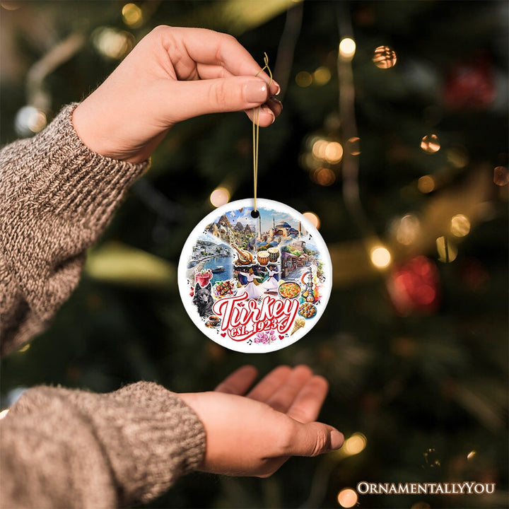 Culturally Vibrant Turkey Ceramic Ornament, Ottoman Souvenir and Christmas Tree Decor Ceramic Ornament OrnamentallyYou