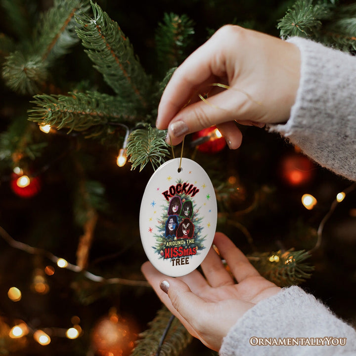 Iconic Hard Rock n Roll Guitar Christmas Ornament, Rockin Around the Christmas Tree Ceramic Ornament OrnamentallyYou