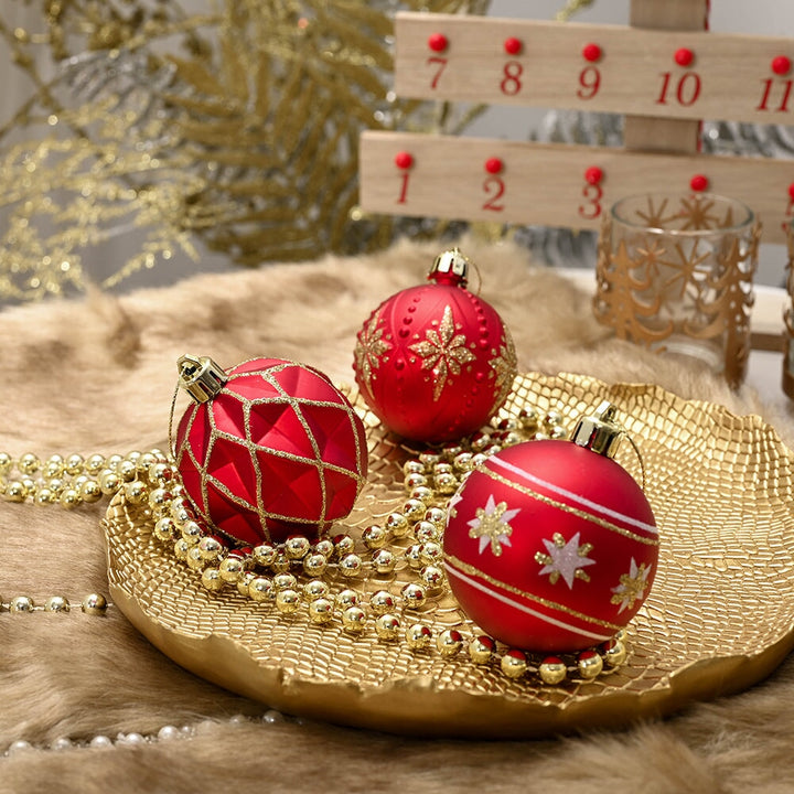 Red and Gold Unique Shatterproof Ornament Bauble Set Ornament Bundle OrnamentallyYou