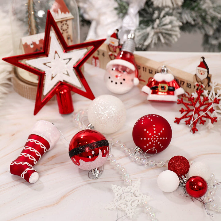 Super Santa Christmas Ornament Mega Bundle Set, Red and White Baubles, Snowman, Suit, Belt, and Snowflakes Ornament Bundle OrnamentallyYou