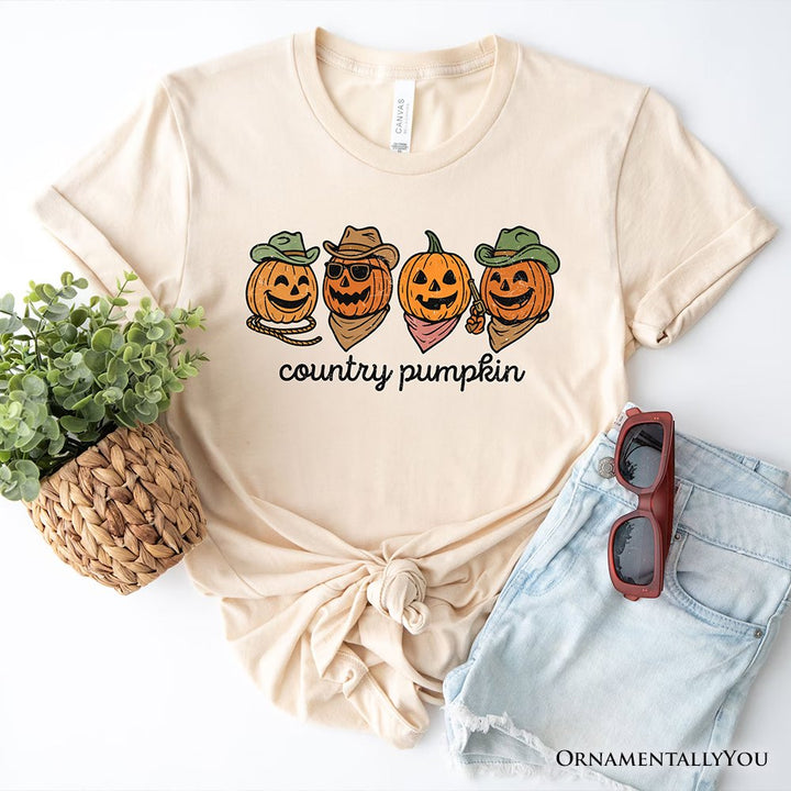 Country Pumpkin Rustic T-Shirt, Cute Fall Tee for Autumn Season T-Shirts OrnamentallyYou Natural XS