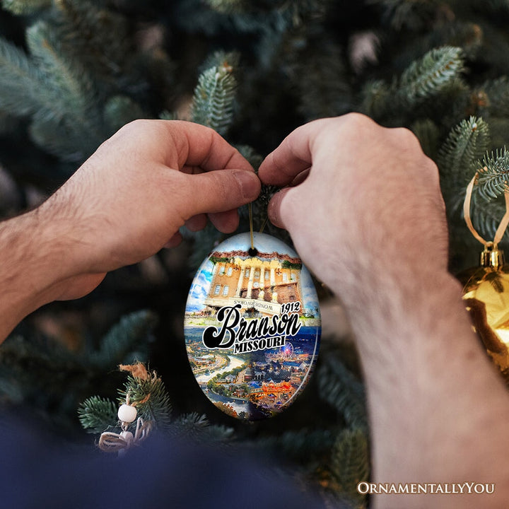 Culturally Vibrant Branson City Ceramic Ornament, Missouri Souvenir and Christmas Tree Decor Ceramic Ornament OrnamentallyYou