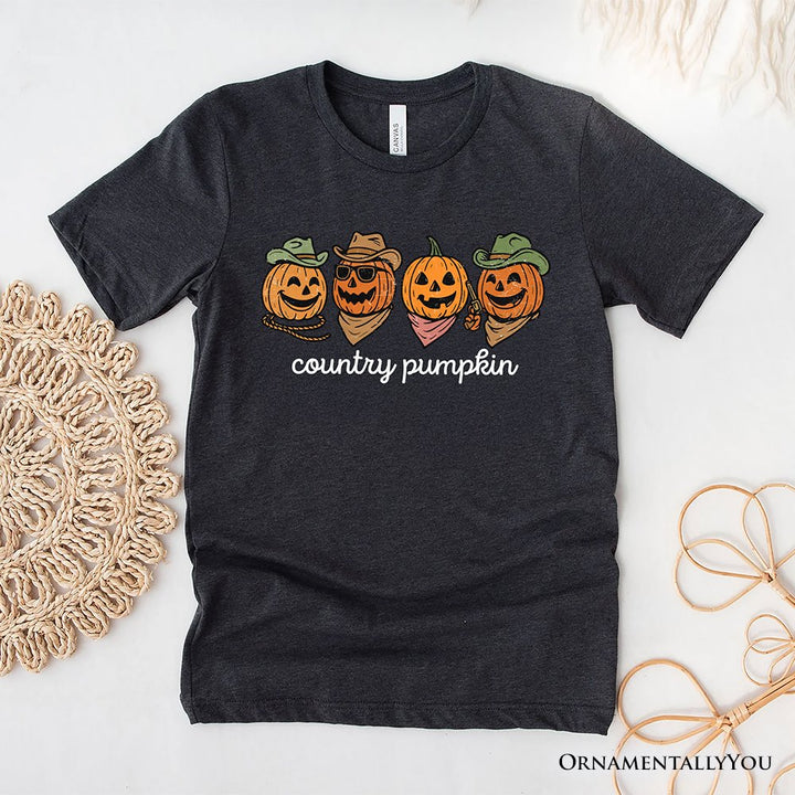 Country Pumpkin Rustic T-Shirt, Cute Fall Tee for Autumn Season T-Shirts OrnamentallyYou Gray XS