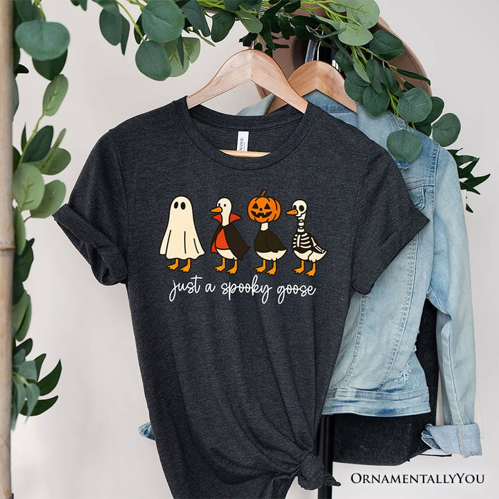 Just a Spooky Goose T-Shirt, Funny Halloween Costumes Tee T-Shirts OrnamentallyYou Gray XS