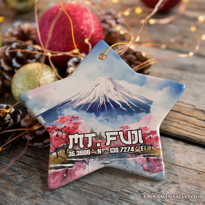 Incredible Mt. Fuji Ceramic Ornament, Vintage Japan Souvenir and Christmas Decor Ceramic Ornament OrnamentallyYou 