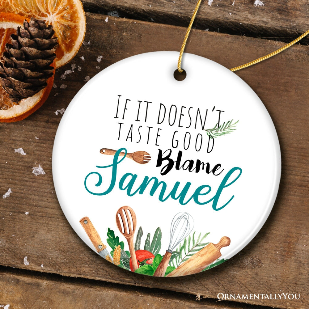 Cooking Quote Customized Gift for Chef, Family Cook Christmas Ornament Ceramic Ornament OrnamentallyYou Circle