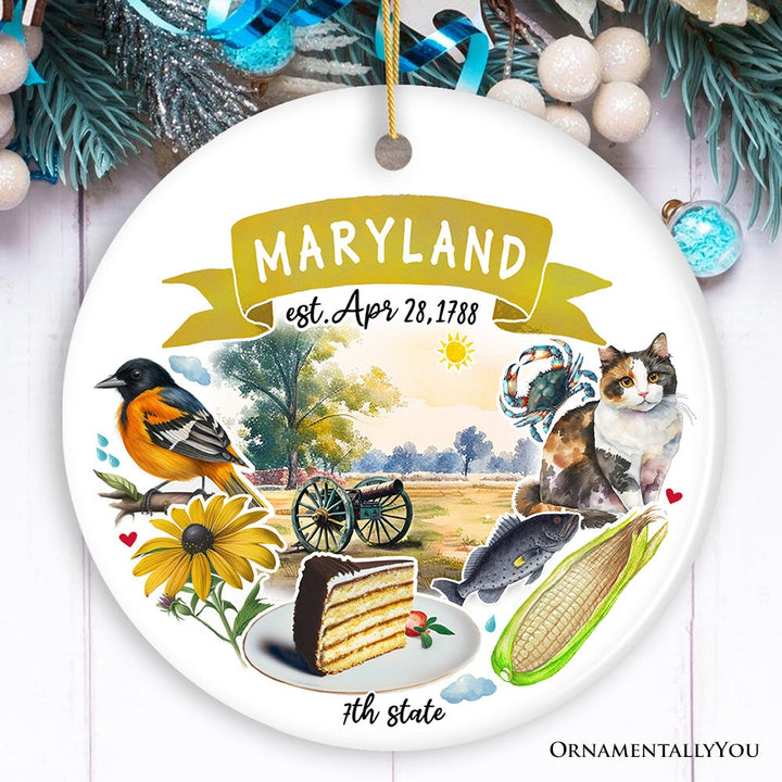 Artistic Maryland State Themes and Landmarks Christmas Ornament Ceramic Ornament OrnamentallyYou