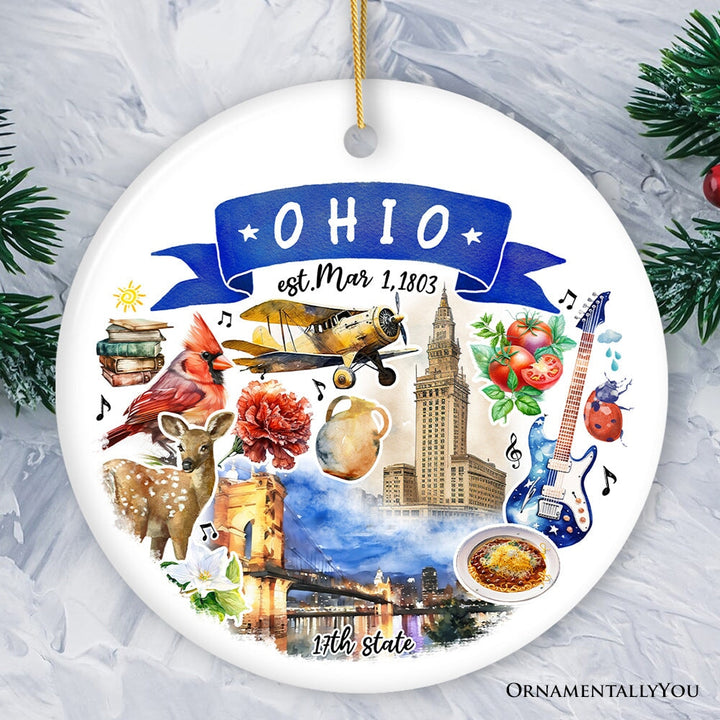 Artistic Ohio State Themes and Landmarks Christmas Ornament Ceramic Ornament OrnamentallyYou Version 2