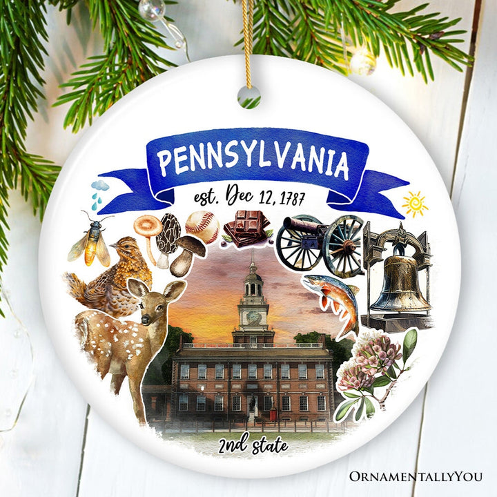 Artistic Pennsylvania State Themes and Landmarks Christmas Ornament Ceramic Ornament OrnamentallyYou Version 2