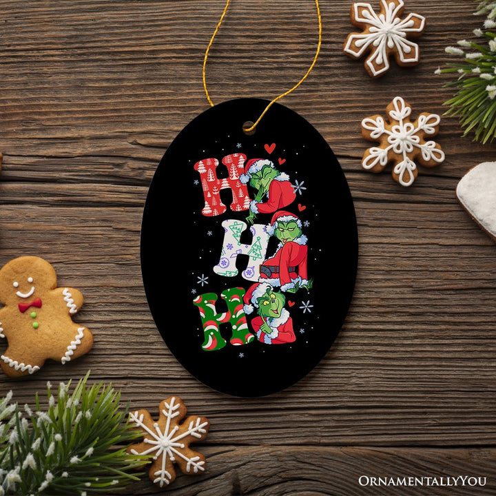 Ho Ho Ho Christmas Ornament Ceramic Ornament OrnamentallyYou