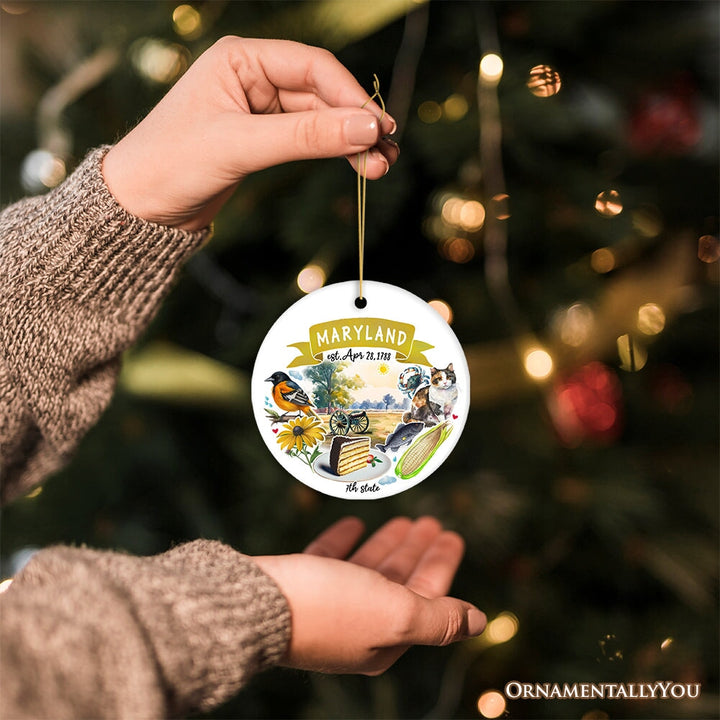 Artistic Maryland State Themes and Landmarks Christmas Ornament Ceramic Ornament OrnamentallyYou