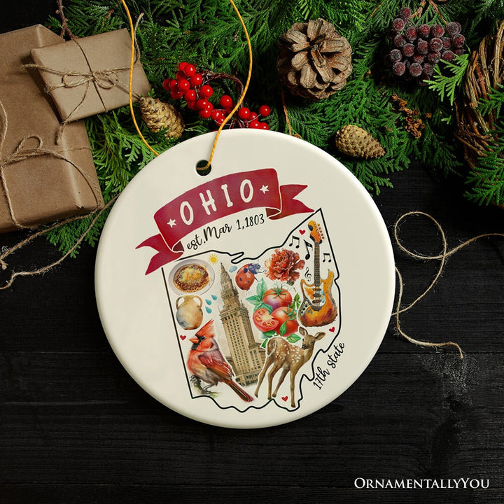 Artistic Ohio State Themes and Landmarks Christmas Ornament Ceramic Ornament OrnamentallyYou Version 1