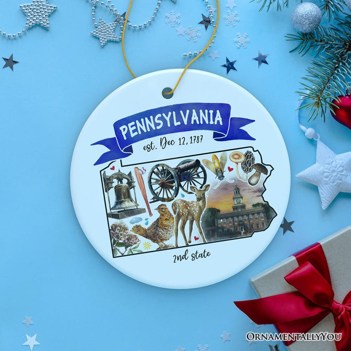 Artistic Pennsylvania State Themes and Landmarks Christmas Ornament Ceramic Ornament OrnamentallyYou Version 1
