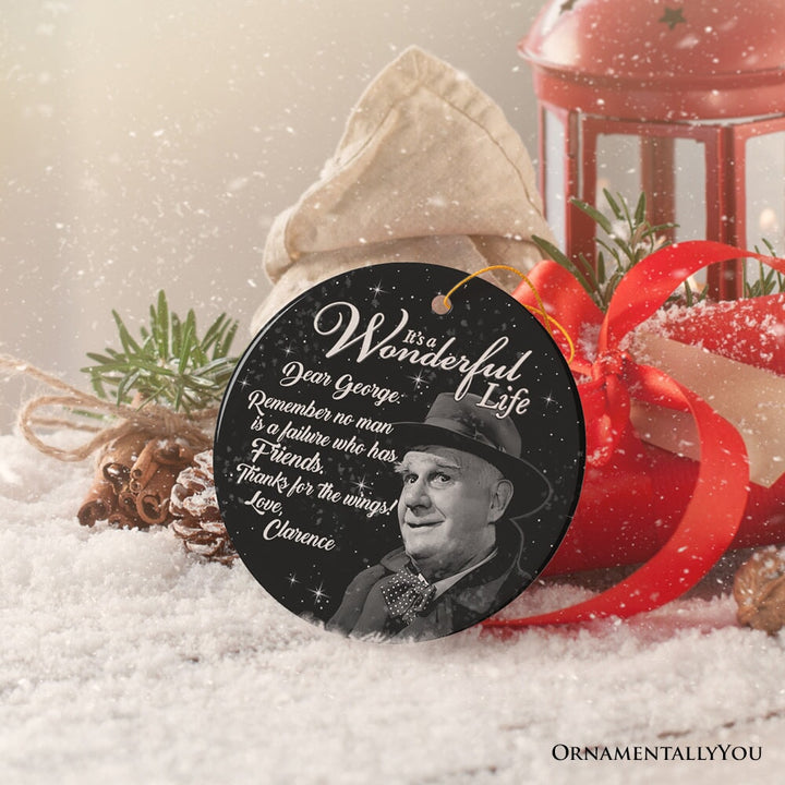 Clarence the Angel Dear George Quote Christmas Tree Ornament, Wonderful Life Gift Ceramic Ornament OrnamentallyYou