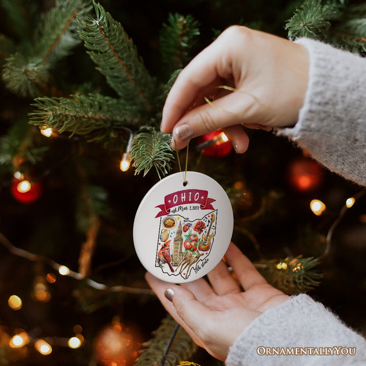 Artistic Ohio State Themes and Landmarks Christmas Ornament Ceramic Ornament OrnamentallyYou