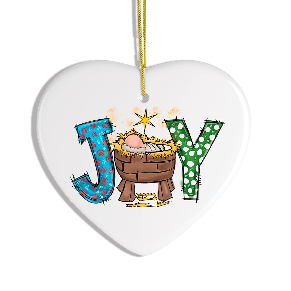 Joy Nativity Baby Jesus Ceramic Christmas Ornament Ceramic Ornament OrnamentallyYou