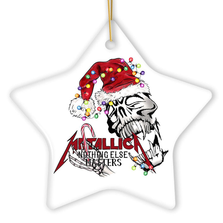 Nothing Else Matters Heavy Metal Christmas Ornament, Emo Rock Skull Ceramic Ornament OrnamentallyYou