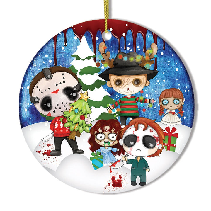 Spooky and Bloody Cute Halloween Christmas Ornament Ceramic Ornament OrnamentallyYou