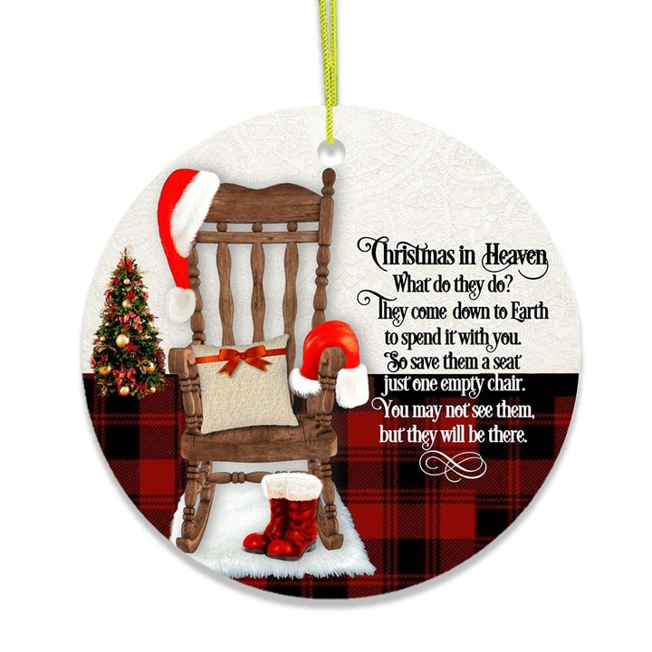 Heaven Chair Quote Christmas Ornament Ceramic Ornament OrnamentallyYou