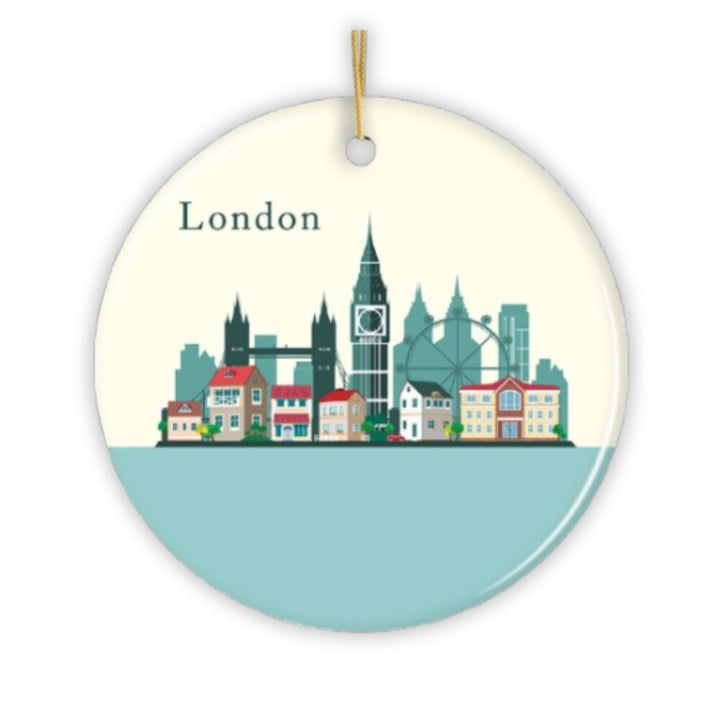 London Ornament, England Landmark Christmas Decoration Ceramic Ornament OrnamentallyYou