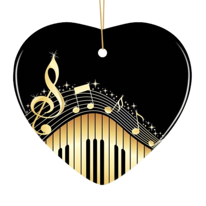 Elegant Gold Music Note Piano Keys Ornament Ceramic Ornament OrnamentallyYou