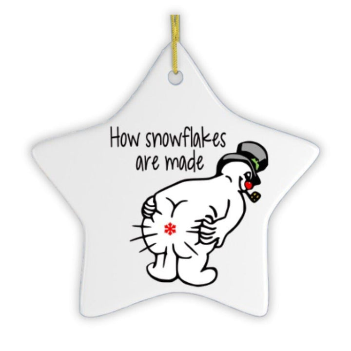 Funny Farting Snowman Ornament Ceramic Ornament OrnamentallyYou