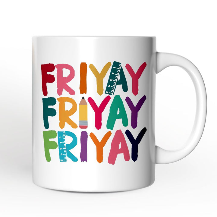 Friday Teacher Mug, Friyay Weekend Vibes Gift Personalized Ceramic Mug OrnamentallyYou