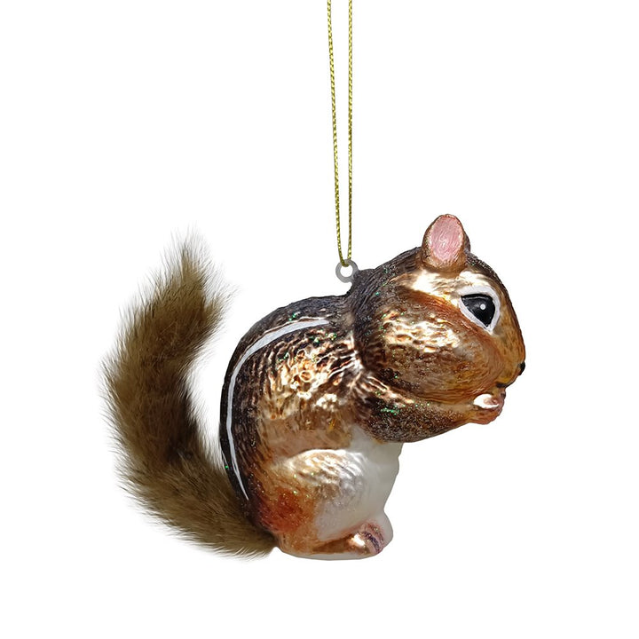 Chipmunk Glass Christmas Tree Ornament Glass Ornament OrnamentallyYou